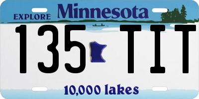 MN license plate 135TIT
