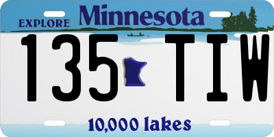 MN license plate 135TIW