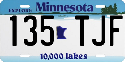 MN license plate 135TJF