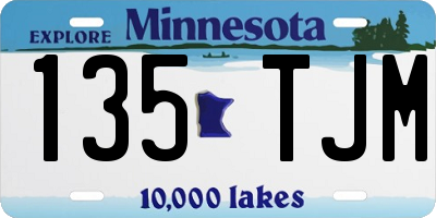MN license plate 135TJM