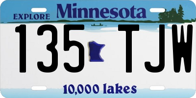 MN license plate 135TJW