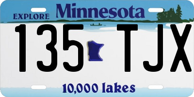 MN license plate 135TJX