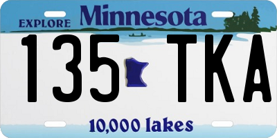 MN license plate 135TKA