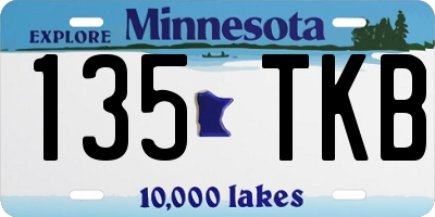 MN license plate 135TKB