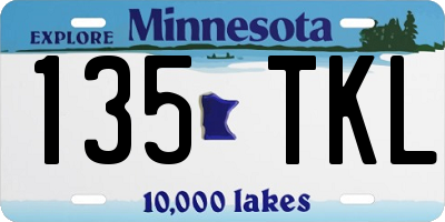 MN license plate 135TKL