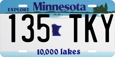 MN license plate 135TKY