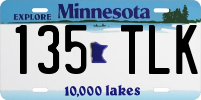 MN license plate 135TLK