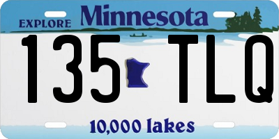 MN license plate 135TLQ