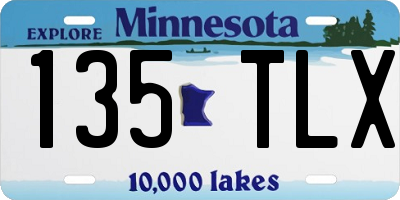 MN license plate 135TLX