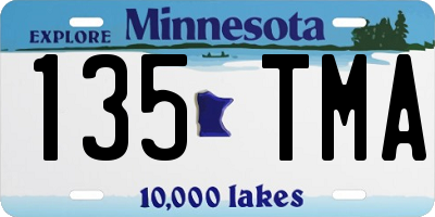 MN license plate 135TMA
