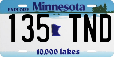 MN license plate 135TND