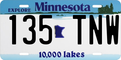 MN license plate 135TNW