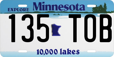 MN license plate 135TOB