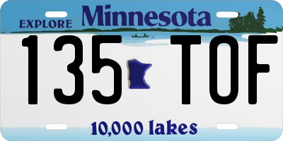 MN license plate 135TOF