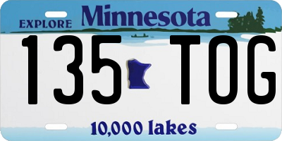 MN license plate 135TOG