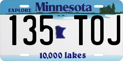MN license plate 135TOJ