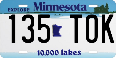MN license plate 135TOK