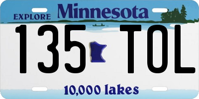 MN license plate 135TOL