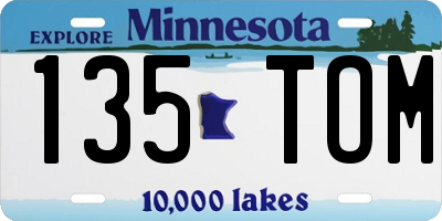 MN license plate 135TOM