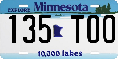 MN license plate 135TOO