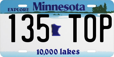MN license plate 135TOP