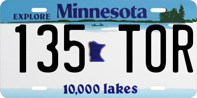 MN license plate 135TOR