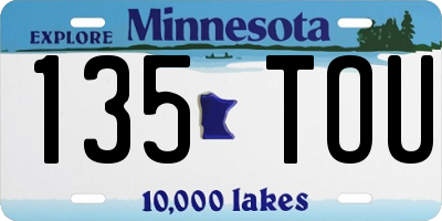 MN license plate 135TOU