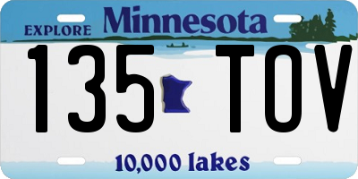 MN license plate 135TOV
