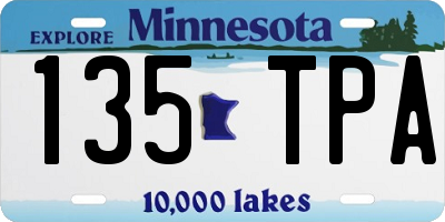 MN license plate 135TPA