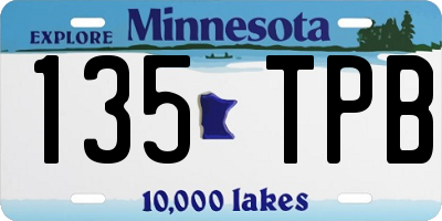 MN license plate 135TPB