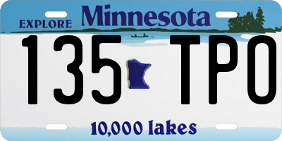 MN license plate 135TPO