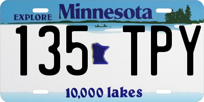 MN license plate 135TPY