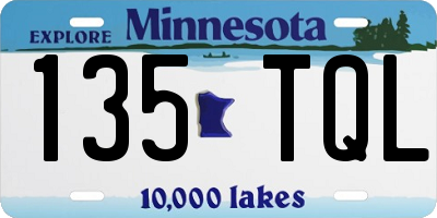 MN license plate 135TQL