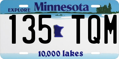 MN license plate 135TQM