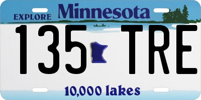 MN license plate 135TRE