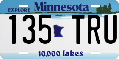 MN license plate 135TRU