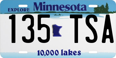MN license plate 135TSA