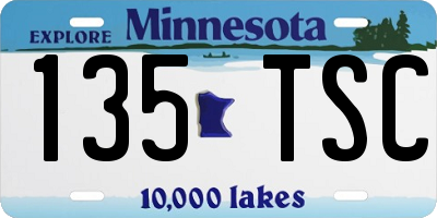 MN license plate 135TSC