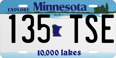 MN license plate 135TSE