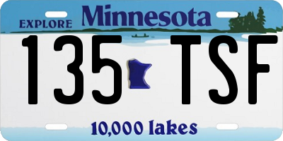 MN license plate 135TSF