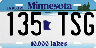 MN license plate 135TSG