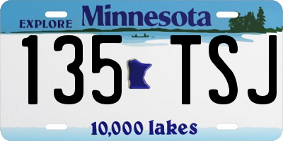 MN license plate 135TSJ