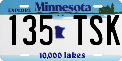 MN license plate 135TSK