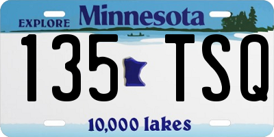 MN license plate 135TSQ
