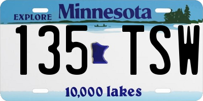 MN license plate 135TSW