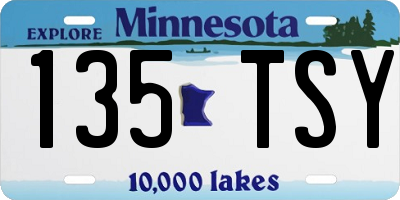 MN license plate 135TSY