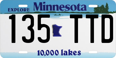 MN license plate 135TTD