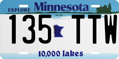 MN license plate 135TTW