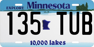 MN license plate 135TUB