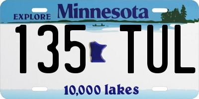 MN license plate 135TUL
